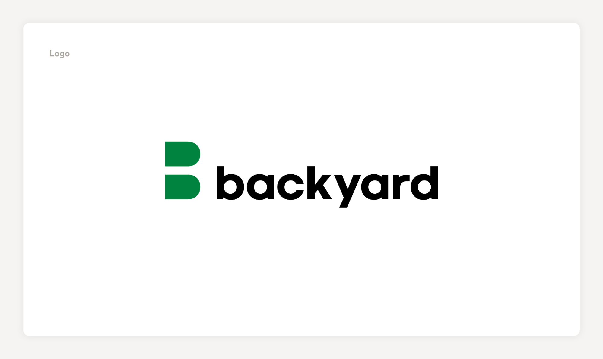 「backyard」と書かれたロゴのデザイン案。